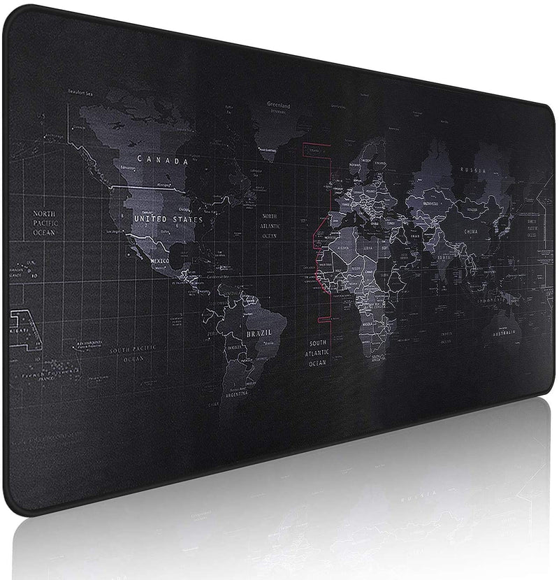 [Australia - AusPower] - Gaming Mouse Map Pad XX Large 35.4X15.74X0.12in,Extended Mousepad with Stitched Edges,Non-Slip Base,Waterproof Pad,Desktop Pad Suitable for Gamers,Desktop,Office and Home,World Map XX Large( 900*400mm)Gaming Mouse Pad 