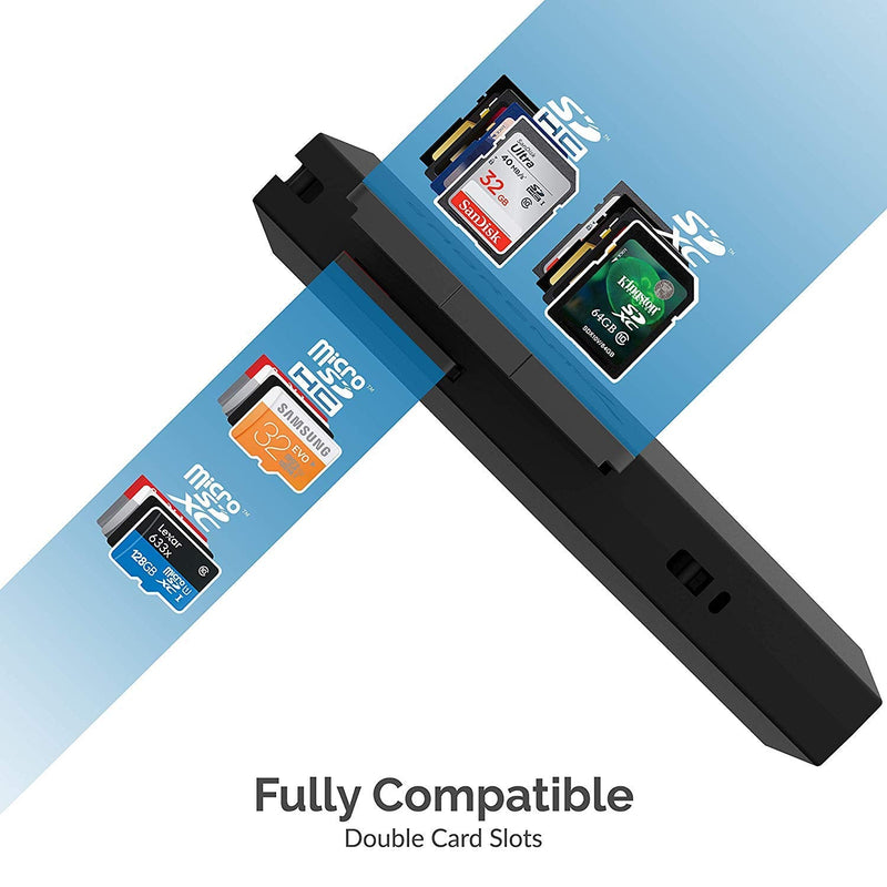 [Australia - AusPower] - SABRENT SuperSpeed 2-Slot USB 3.0 Flash Memory Card Reader for Windows, Mac, Linux, and Certain Android Systems - Supports SD , SDHC , SDXC , MMC / MicroSD , T-Flash [Black] (CR-UMSS) 2-Slot USB A 