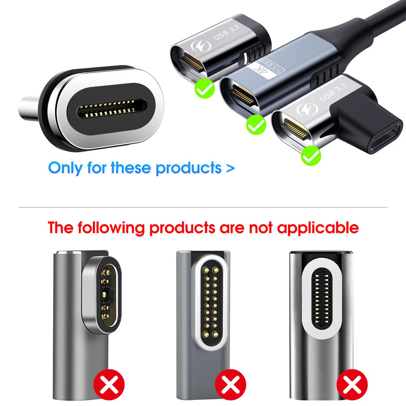 [Australia - AusPower] - 1-Pack Straight USB C Magnetic Adapter + 3-Pack 24pins Magnetic USB C Connector Tips Head 
