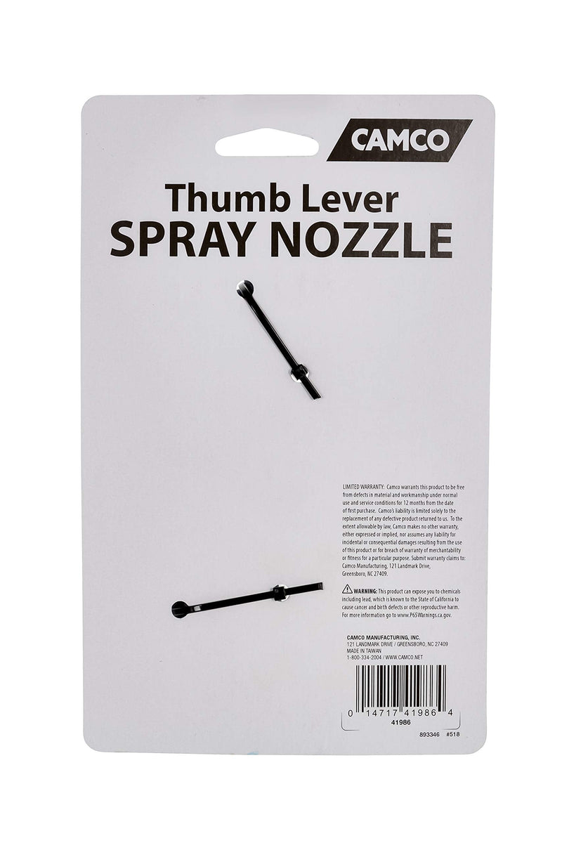 [Australia - AusPower] - Camco Thumb Lever Nozzle with Adjustable Spray Pattern – Fits Any Standard Hose (41986) 