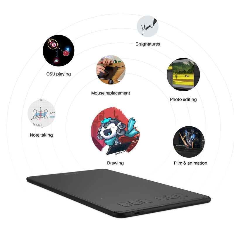 [Australia - AusPower] - Huion Inspiroy H640P Drawing Tablet Android Support with Artist Glove Battery-Free Stylus 