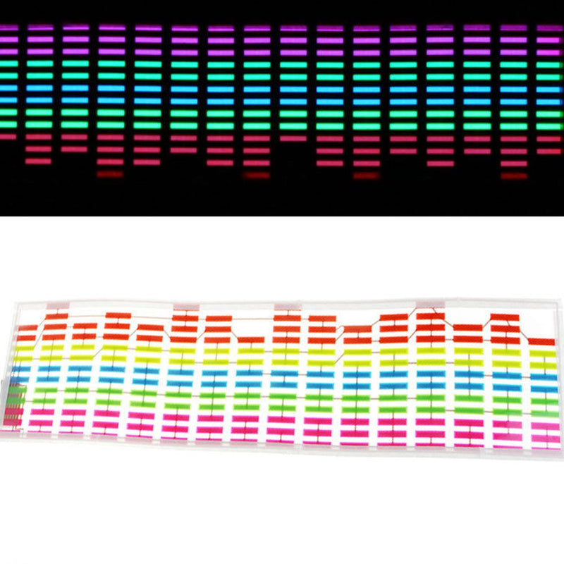 [Australia - AusPower] - ESUPPORT 45 x 11cm Sound Music Activate Sensor Car Auto Sticker LED Light Equalizer Glow Multi Colour 