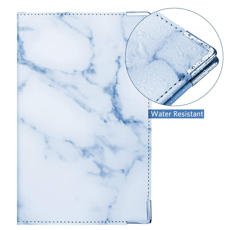 [Australia - AusPower] - Marble Server Books Guest Check Holders with 9 Pockets Includes Zipper Pouch with Pen Holder Fit Server Apron for Restaurant Waiter Waitress (Blue, 1 Pack) 