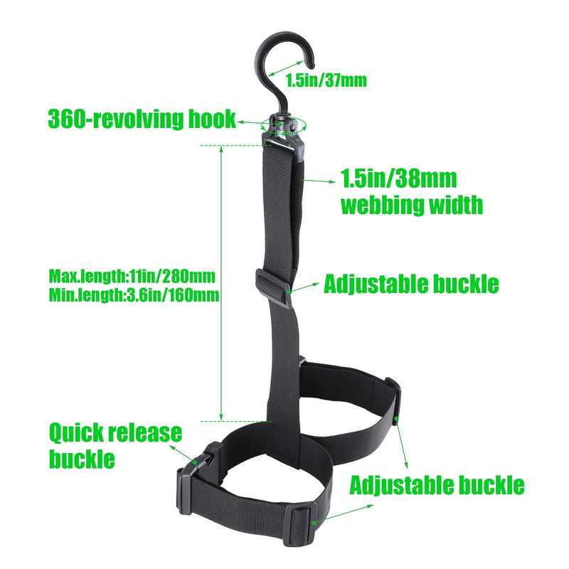 [Australia - AusPower] - 3 Pieces Fishing Wader Boot Hanger Fishing Boot Rack Men Boot Strap with Adjustable Belt and Swivel Hook Wader Boots Dryer Hanger for Storage Drying for Fishing Boots 