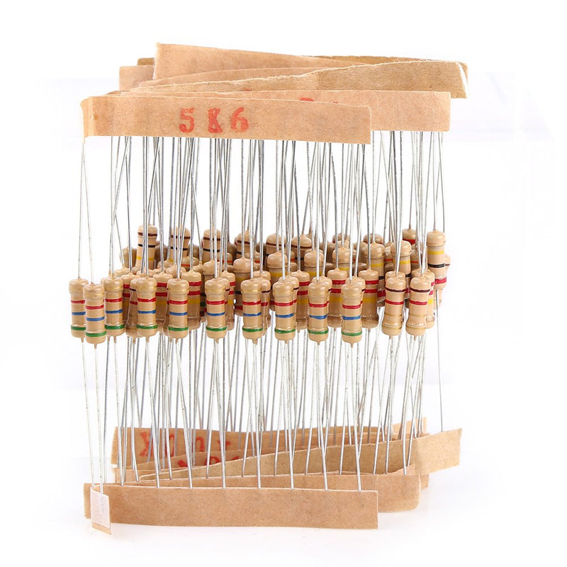 [Australia - AusPower] - Resistor Kit, 1/2 Watt Resistors Kit, Resistors Assortment kit, 1000pcs 100 Values Carbon Film Resistor Assortment Kit 1-10M ohm 