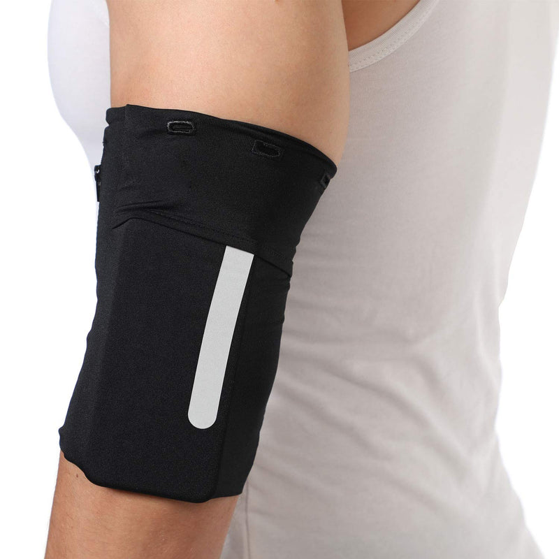 [Australia - AusPower] - Ailzos Phone Armband Sleeve for Running Workout, Sports Armband Gym Phone Holder for Runners Fits Men Women for iPhone 11 Pro Max/Xr/Xs Max/X/8/7 Plus, Galaxy S10/S9/S8 Plus and Note10/9/8, Black M Medium 