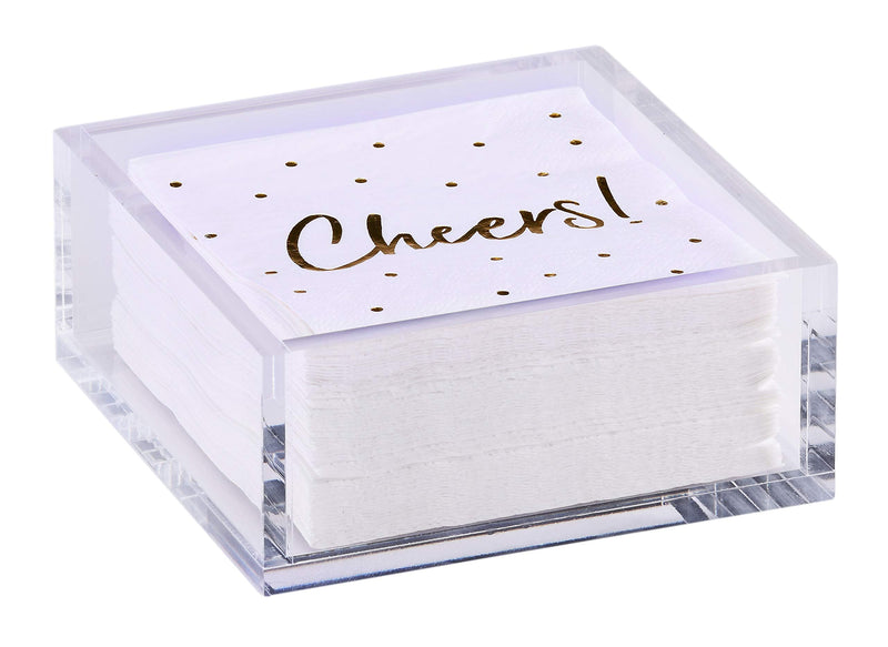 [Australia - AusPower] - Acrylic Cocktail Napkin Holder - Includes 20 Cocktail Napkins - Perfect Housewarming Gift for Bar … 