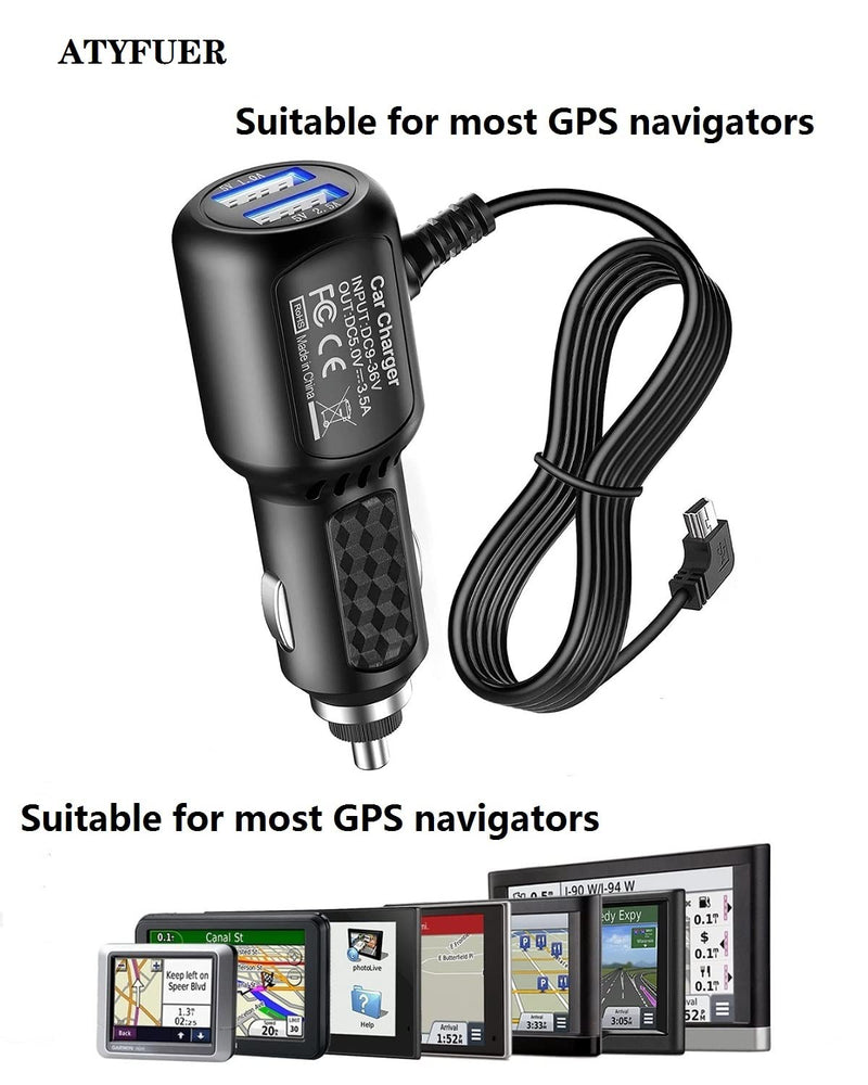 [Australia - AusPower] - Dash Cam Charger GPS Navigator Charger Cable for Mini USB Port Device Dash Cam GPS MP3/MP4 Player Canon Digital Camera PDA Charger for 12V Car and 24V Truck Car Power Adapter Cable (2USB 5V A) 2USB 5VA 
