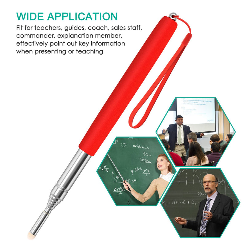[Australia - AusPower] - Alcoon 3 Pack Telescopic Teachers Pointer Retractable Handheld Presenter Extendable Classroom Whiteboard Pointer with Lanyard for Teachers, Coach, Presenter, Extends to 39 Inch (Black, Red, Blue) 
