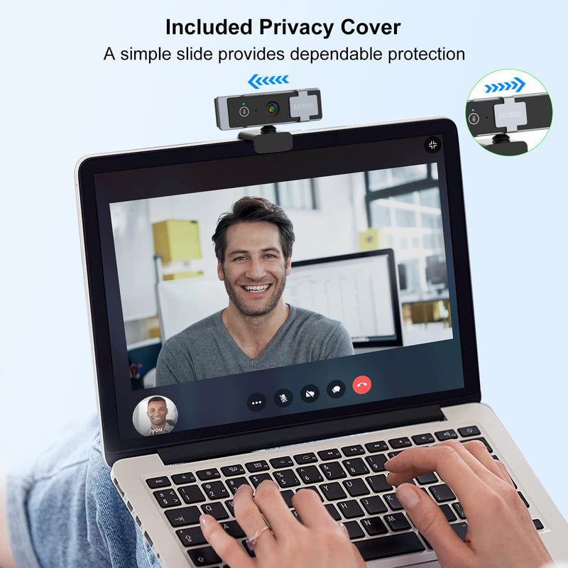 [Australia - AusPower] - Paobas 1080P Webcam with Microphone, C920 Web Camera, Webcam with Privacy Cover, 90°View Computer Camera, Plug&Play USB Webcam for Calls/Conference, Zoom/Skype/YouTube, Laptop/Desktop 
