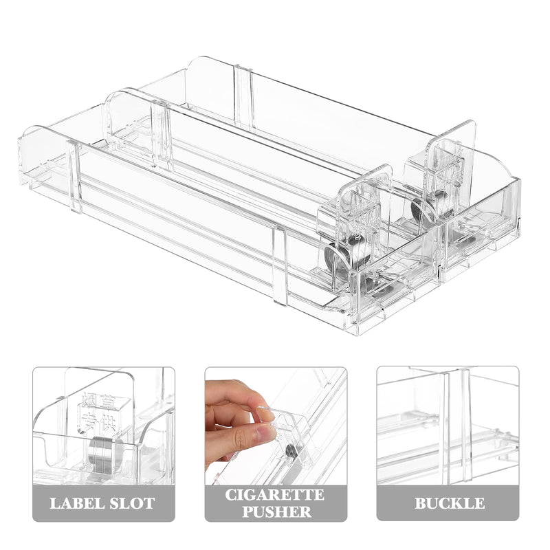 [Australia - AusPower] - Can Organizer for Refrigerator, 2Pcs Automatic Cigarette Dispaly Holder Showcase Automatic Clear Cigarette Case Pushers Rack for Store Retail 24cm 