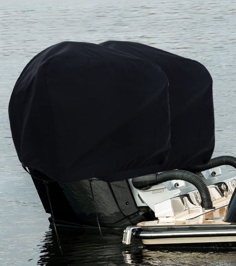 [Australia - AusPower] - DURCOVER Outboard Motor Half Cover, Waterproof Oxford Fabric, Boat Motor Cover Half Outboard Cover, Universal Boat Engine Cover UP-20HP Black Fits UP-20HP 