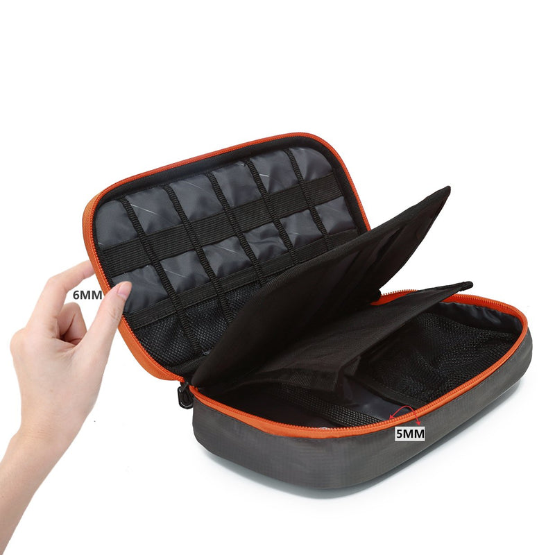 [Australia - AusPower] - BAGSMART Electronic Organizer Travel Cable Organizer Bag Portable Electronic Accessories Bag for Cable, USB, Grey Grey and Orange 