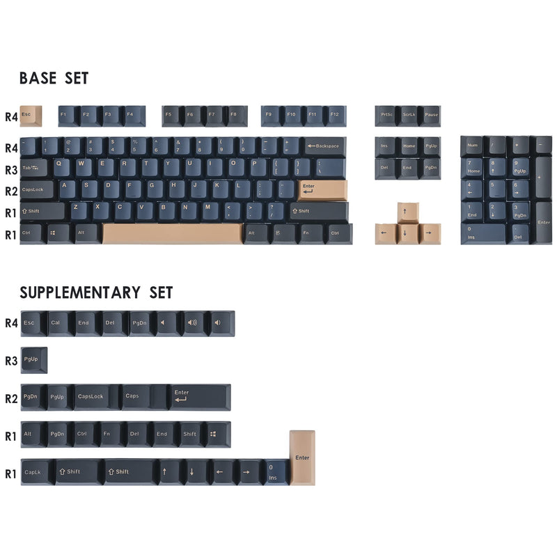 [Australia - AusPower] - Blue Samurai PBT Custom keycaps ，135 Keys OEM Profile Double-Shot Key Cap Set for Cherry/Gateron MX switches 60 Percent / 64 /GK61 Gaming Mechanical Keyboard Blue Samurai 