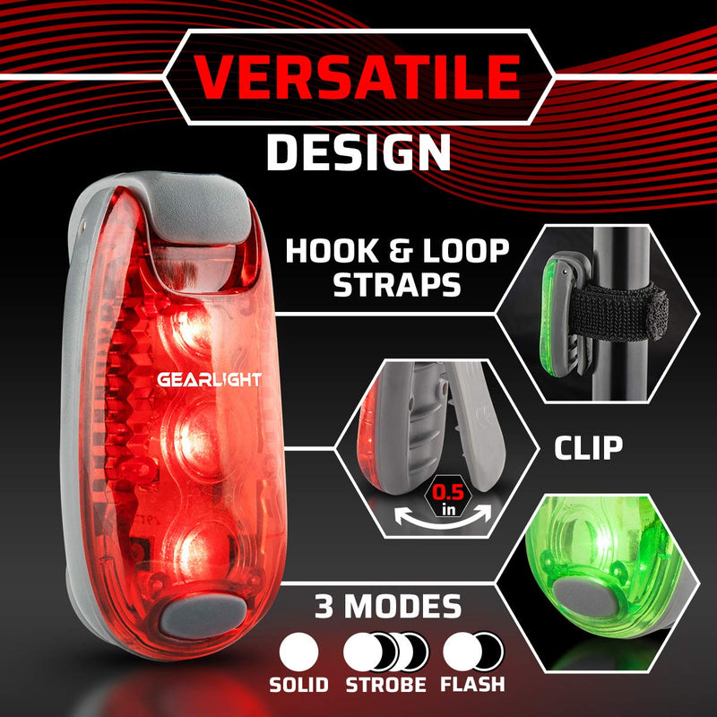 [Australia - AusPower] - GearLight S1 LED Safety Lights [4 Pack] for Boat, Kayak, Bike, Dog Collar, Stroller, Runners and Night Running - Clip On, Strobe, Warning, Flashing, Blinking, Reflective Light Accessories 