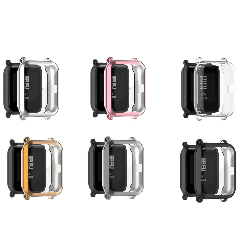 [Australia - AusPower] - Screen Protector Cases Compatible with Amazfit GTS 2 Mini/Bip U Pro/Bip S/Bip Lite/Bip 1S/Bip Lite 1s/Amazfit A1608 Watch Soft Metal Color TPU Shockproof Cover Slim Guard Thin Bumper Shell Protector Gold,RoseGold 