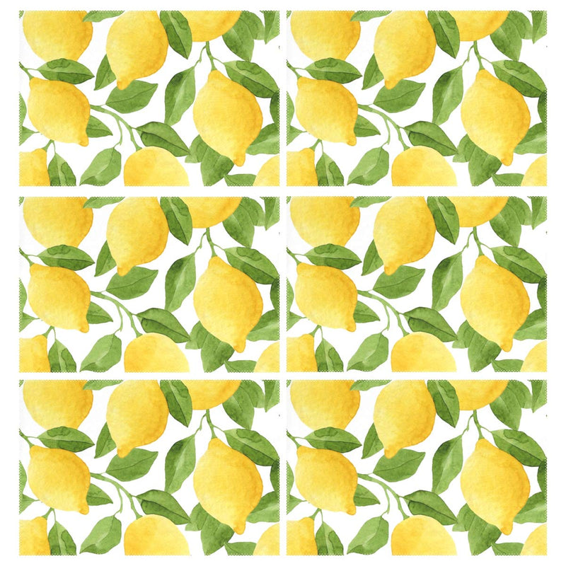 [Australia - AusPower] - ZOEO Lemon Placemats Set of 6 Yellow Lime Tree Dining Table Mats Non Slip Vinyl Placemat Kitchen Heat Resistant Washable A001 