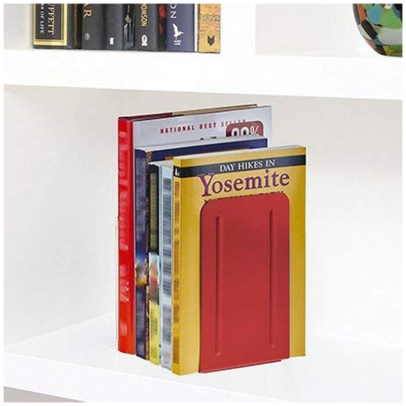 [Australia - AusPower] - Acrimet Premium Metal Bookends (Heavy Duty) (Red Color) (1 Pair) 