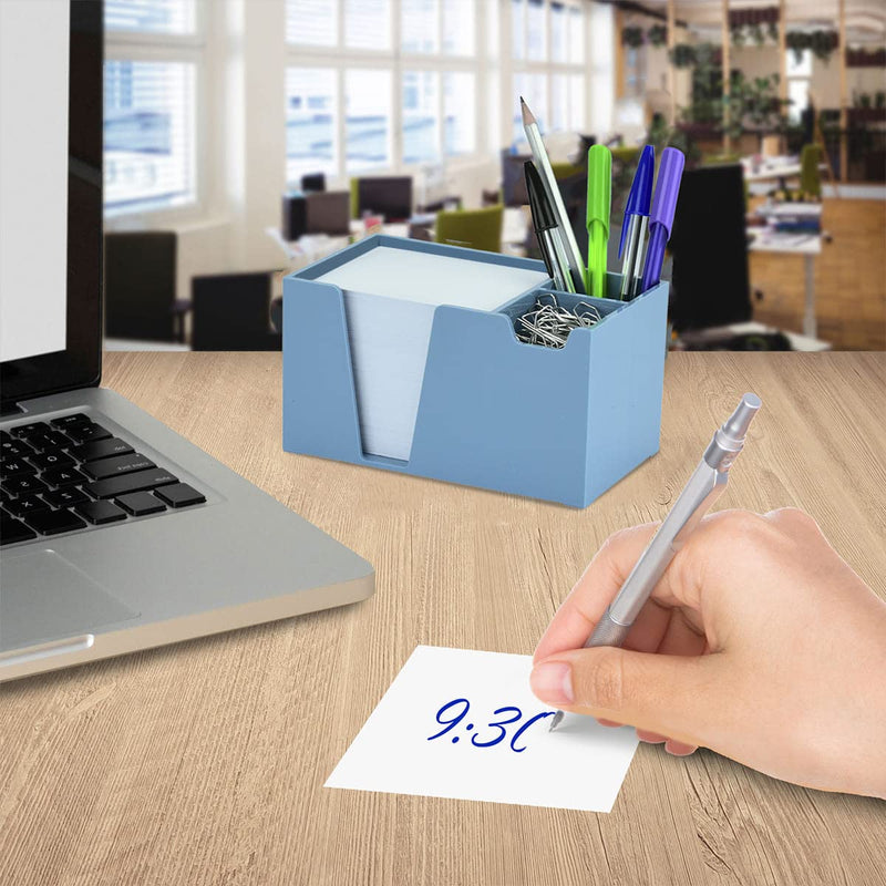 [Australia - AusPower] - Acrimet Desktop Organizer Pencil Paper Clip Caddy Holder (Plastic) (with Paper) (Solid Blue Color) 