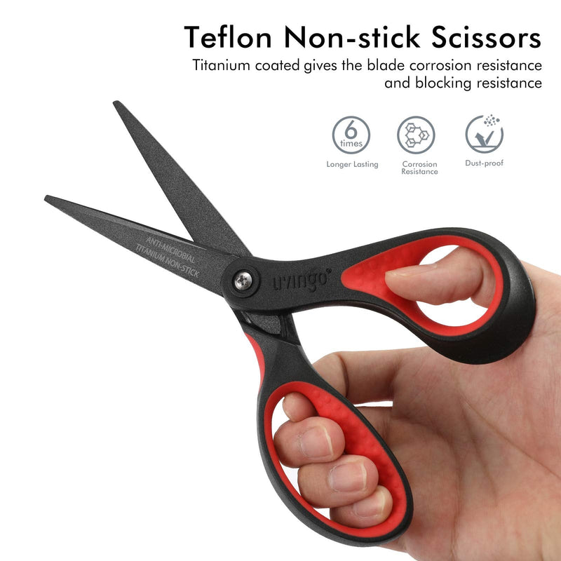 [Australia - AusPower] - LIVINGO 8" Premium Scissors for Office, Multipurpose Titanium Non-Stick Craft Scissors for DIY, Sharp Stainless Steel Blades Comfort Grip, 3 Pack 