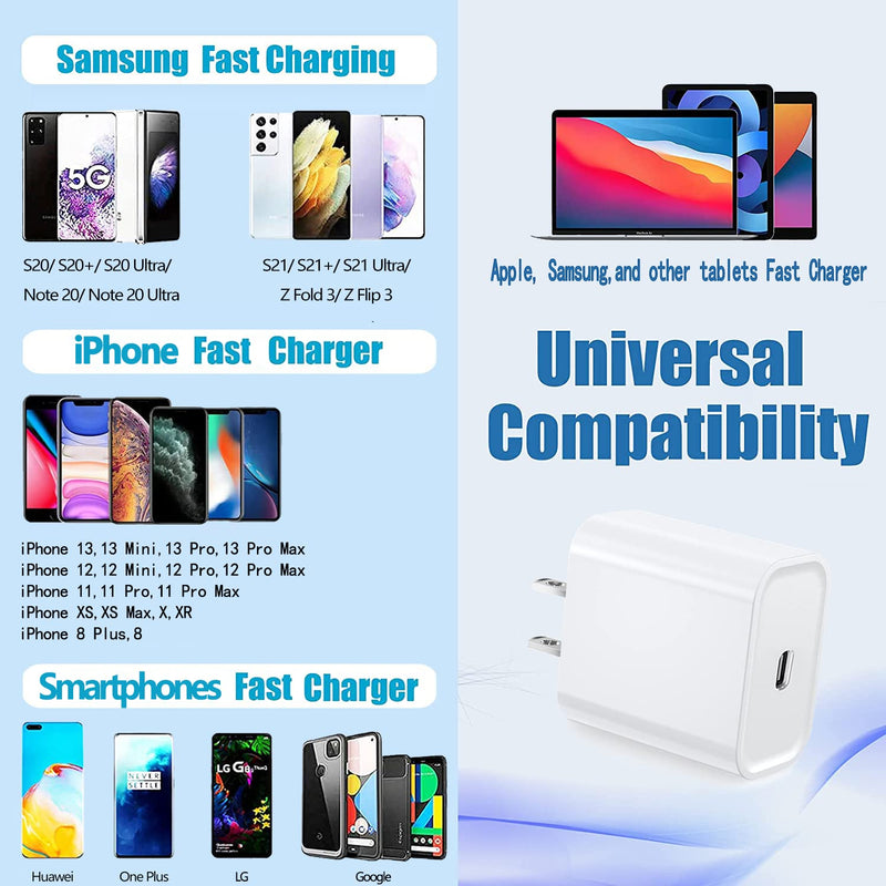[Australia - AusPower] - iPhone 13 Charger Block,20W USB C Power Delivery Charger, iPhone 12 Charger iPhone Fast Charger Wall Type C Charger Adapter Compatible iPhone 13/13 Mini/13 Pro/13 Pro Max/12 Pro Max/SE,iPad Mini/Pro 
