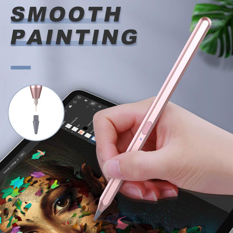 [Australia - AusPower] - MoKo Stylus Pen for iPad 9th/8th/7th/6th Generation (2018-2021), Active Pen with Palm Rejection Fit Apple 2021 iPad Mini 6 Gen, iPad Pro 11 & 12.9 inches/iPad Air 4th 3rd Gen, Magnetic Design,RoseGold Rose Gold 