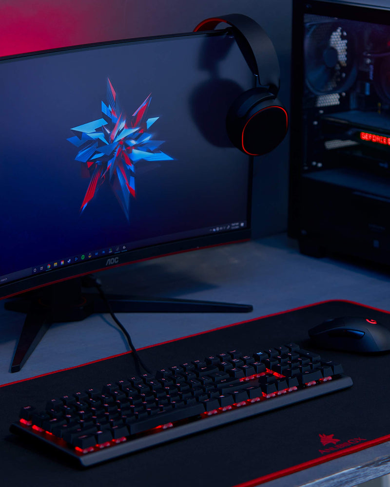 [Australia - AusPower] - AnubisGX (68 Color/Size Options) Gaming Mouse Pad (Extended: 36x12), White Pad with Light Blue Stitching. Best Premium Waterproof Non RGB Computer Gaming XL Desk Pad Mat, Large Non-Slip Gamer Mousepad Extended (36 x 12) White/Lightblue 