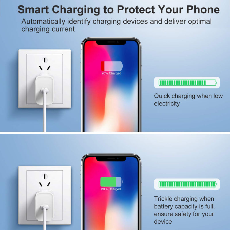 [Australia - AusPower] - USB C Charger, Pofesun 18W USB-C PD 3.0 Wall Charger Type C Fast Charging Power Delivery Adapter Compatible for iPhone 11 Pro Max/X/XS/XR/8Plus,Galaxy S10 S9 S8 Plus,Pixel,Pad Pro,AirPods Pro-White White 