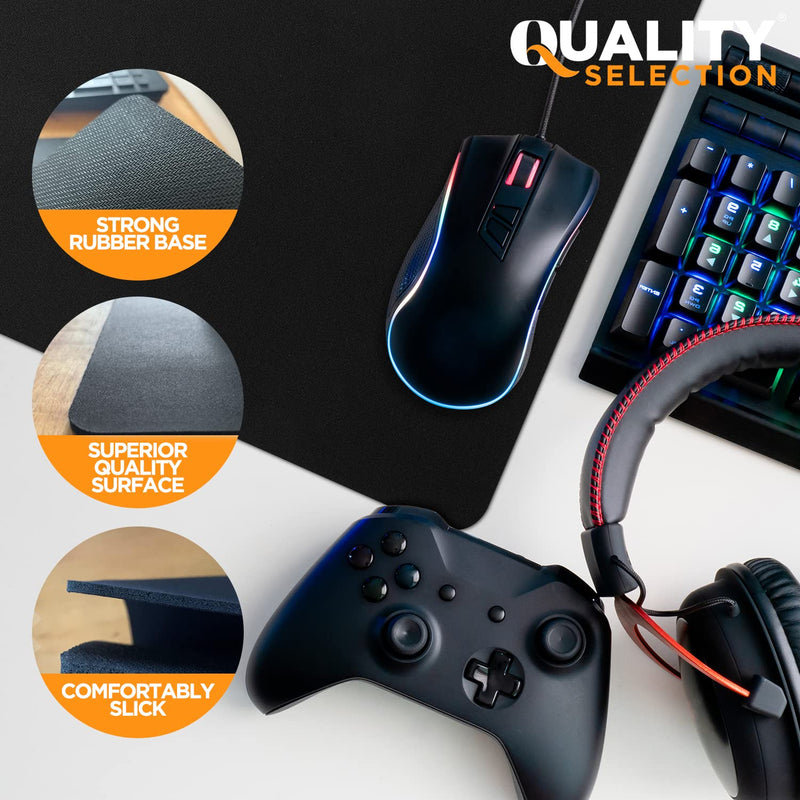 [Australia - AusPower] - Quality Selection Mouse Pad Superb for Computer & Laptop, Non-Slip Rubber Base Mousepad, Mouse Pads for Home, Office & Gaming 7.75 x 9.25 in, Black 1 Pack 