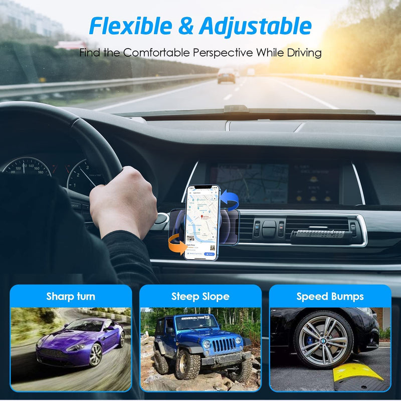 [Australia - AusPower] - WixGear [2 Pack] Universal Air Vent Magnetic Phone Holder for Car, Phone Mount for Car for Cell Phones and Mini Tablets (New Upgraded Vent Locks) 