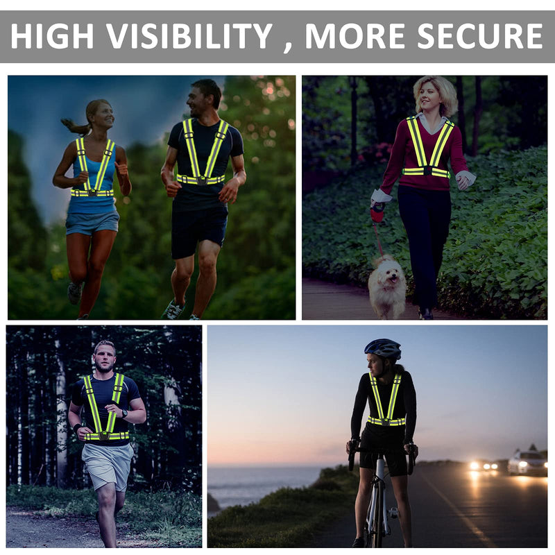 [Australia - AusPower] - Miushion Reflective Vest - Running Vest Reflector, Reflective Running Vest with Safety Straps, High Visibility Reflector A-2pcs Vests 