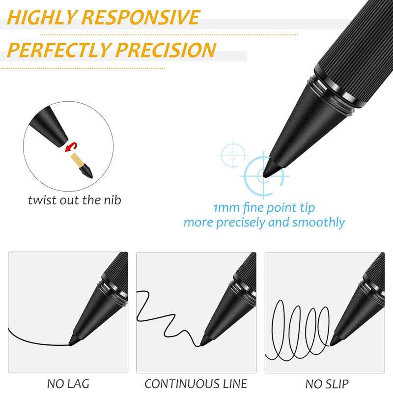 [Australia - AusPower] - Stylus for iPad with Palm Rejection, MEKO Active Pencil Compatible with (2018-2020) Apple iPad Pro (11/12.9 Inch),iPad 6th/7th/8th Gen/Mini 5th Gen/Air 3rd/4th Gen for Precise Writing/Drawing (Black) Black 