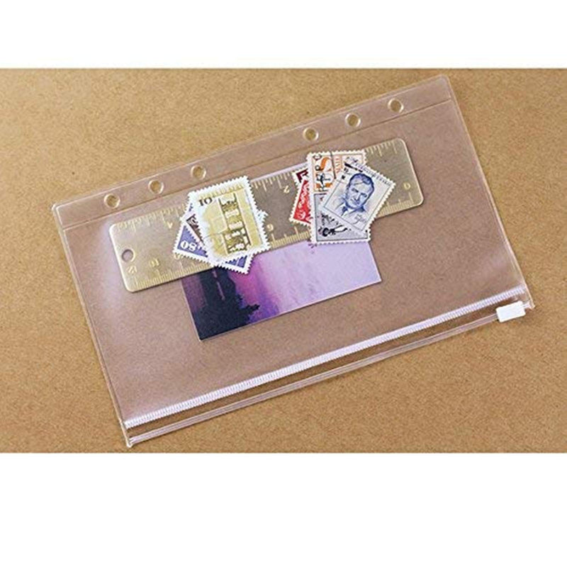 [Australia - AusPower] - LONG TAO 12 Pcs A5 6 Holes Loose Leaf Notebook Refills Filler Organizer 6 Pcs Zipper Bag and 6 Pcs Business Card Refill Page Included 