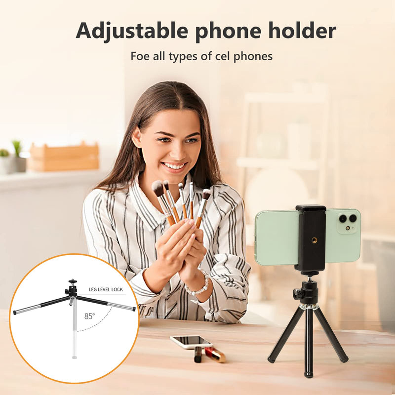 [Australia - AusPower] - MamaWin Lightweight Mini Webcam Tripod for Smartphone, Logitech Webcam C920 C922 Small Camera Desk Tripod Mount Cell Phone Holder Table Stand (Black) Black 