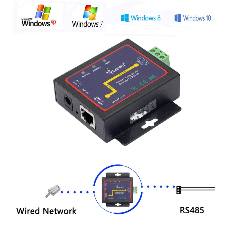 [Australia - AusPower] - CERRXIAN RS485 to Ethernet RJ45 TCP / IP Serial Device Server Converter Transparent Transmission Serial Data Communication Device Support Web Management System 