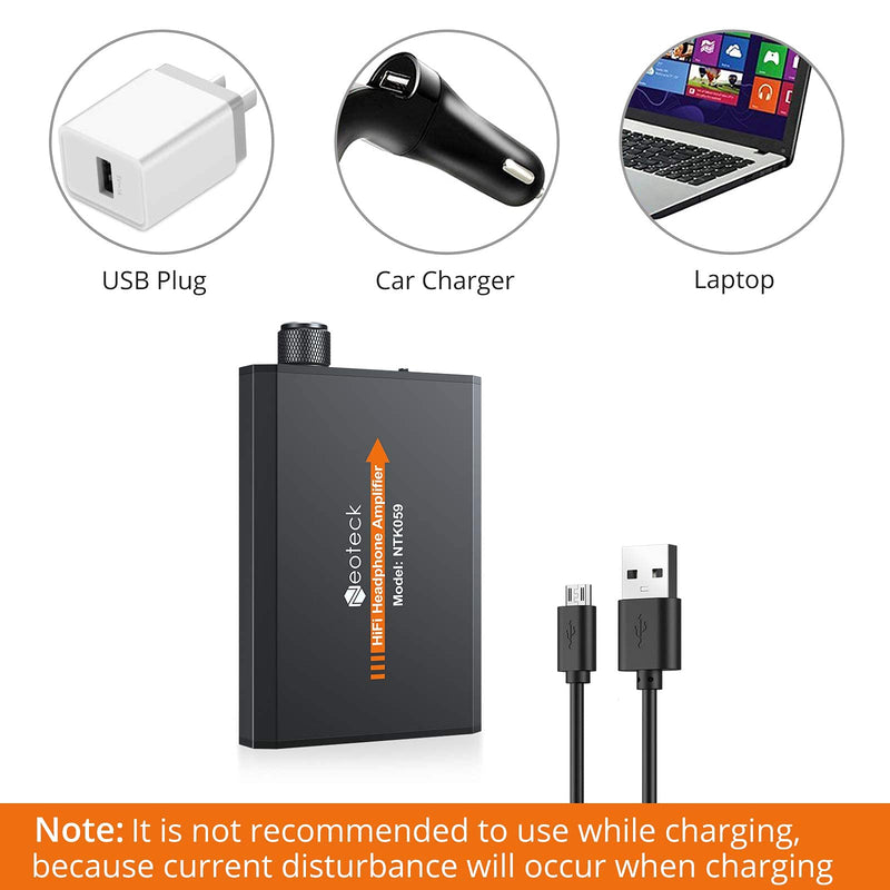 [Australia - AusPower] - Neoteck Portable 3.5mm Headphone Amplifier Two-Stage Gain Switch, 16-150 Ohm, Aluminum Matte Surface Black 