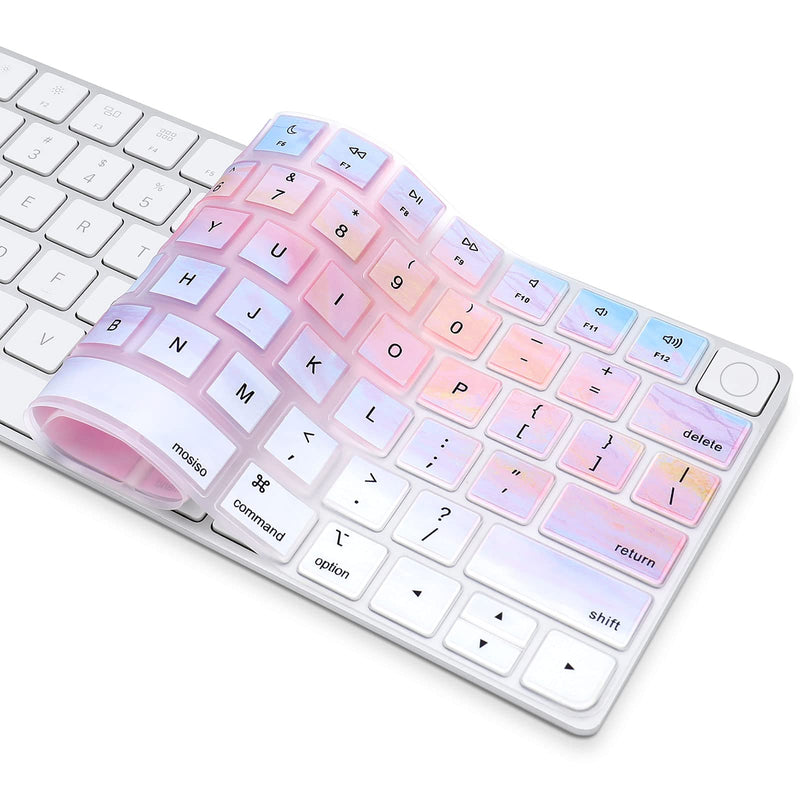 [Australia - AusPower] - MOSISO Keyboard Cover Compatible with iMac 24 inch A2449 M1 2021 Release with Touch ID Wireless Magic Keyboard, Waterproof Protective Silicone Skin, Colorful Clouds 