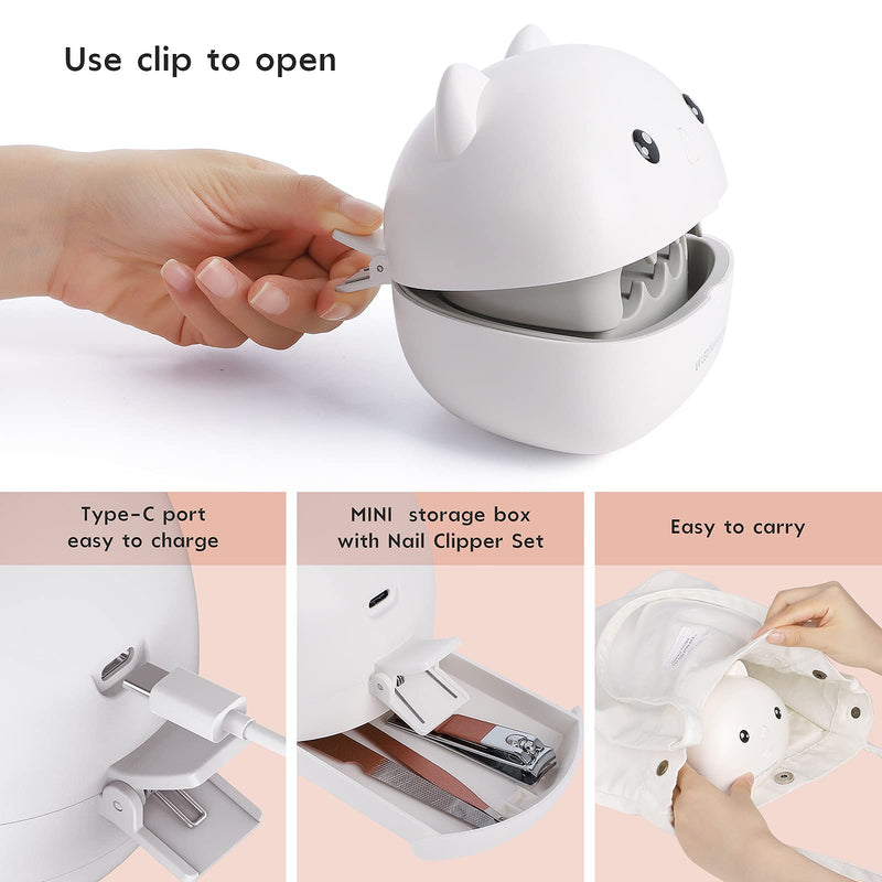 [Australia - AusPower] - Mini Nail LED Lamp ,USB Nail Quicky-Dryer 15W Portable LED Nail Lamp Cute Cate for Girl DIY 