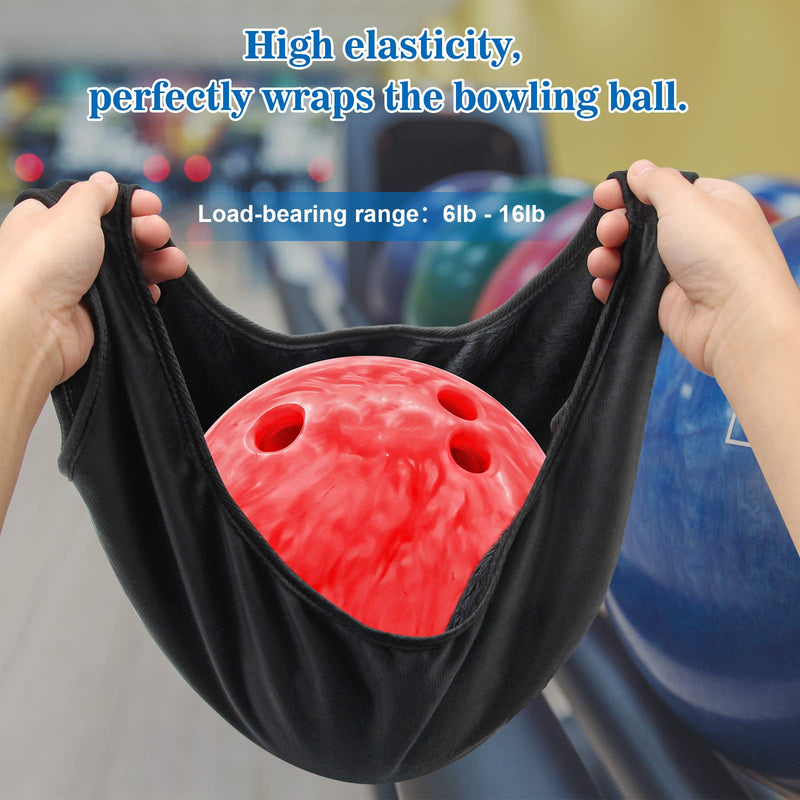 [Australia - AusPower] - COITEK Bowling Seesaw Bag 2 Pack, Bowling Polisher Bag Carrier Ball Cleaner Holder Bag Bowling Cleaner Towel(Black) 