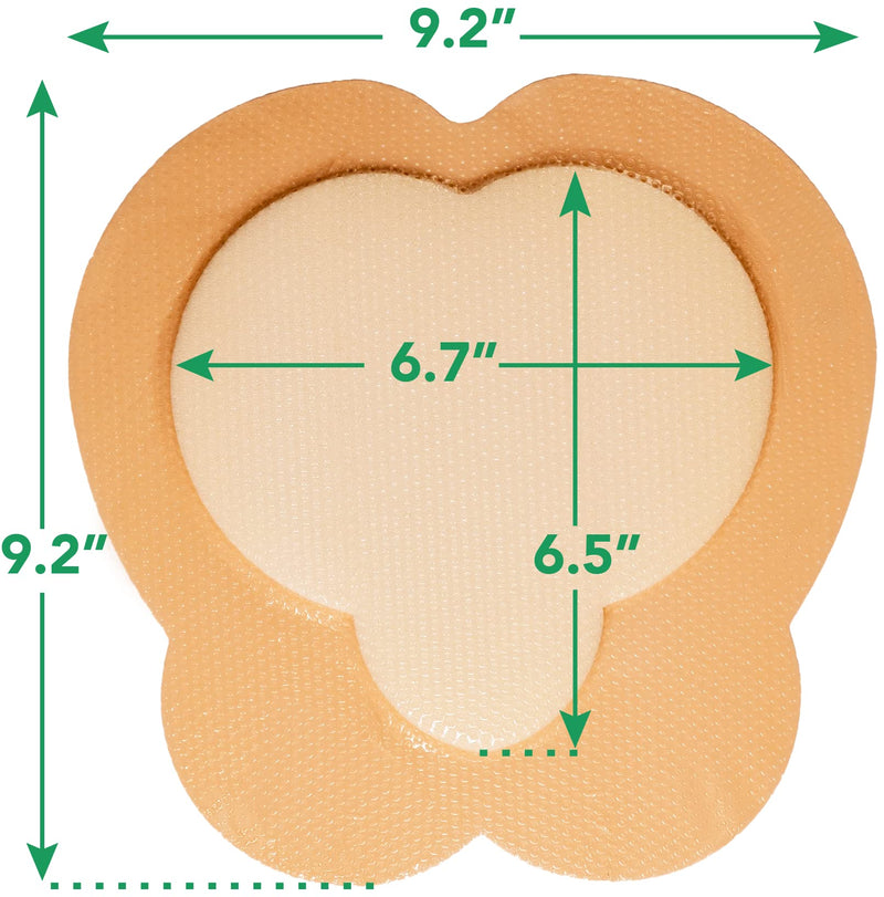[Australia - AusPower] - Sacral Ultra-Absorbent Silicone Foam Dressing 9.2" X 9.2" Box of 5; Sterile; Wound Dressing By Areza Medical 