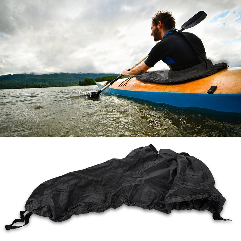 [Australia - AusPower] - Dilwe Kayak Spray Skirt Outdoor Waterproof Adjustable Nylon Water Sports Boat Deck Surf Cover Accessories Black 