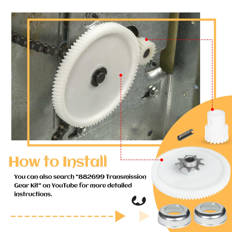 [Australia - AusPower] - New Upgrade 882699 Drive Gear Kit, Trash Compactor Drive Gear Kit Compatible with Whirlpool, KitchenAid, Kenmore, Sears, Jenn-Air, Replace 735285 749046 777103 4163381 416338 882699 