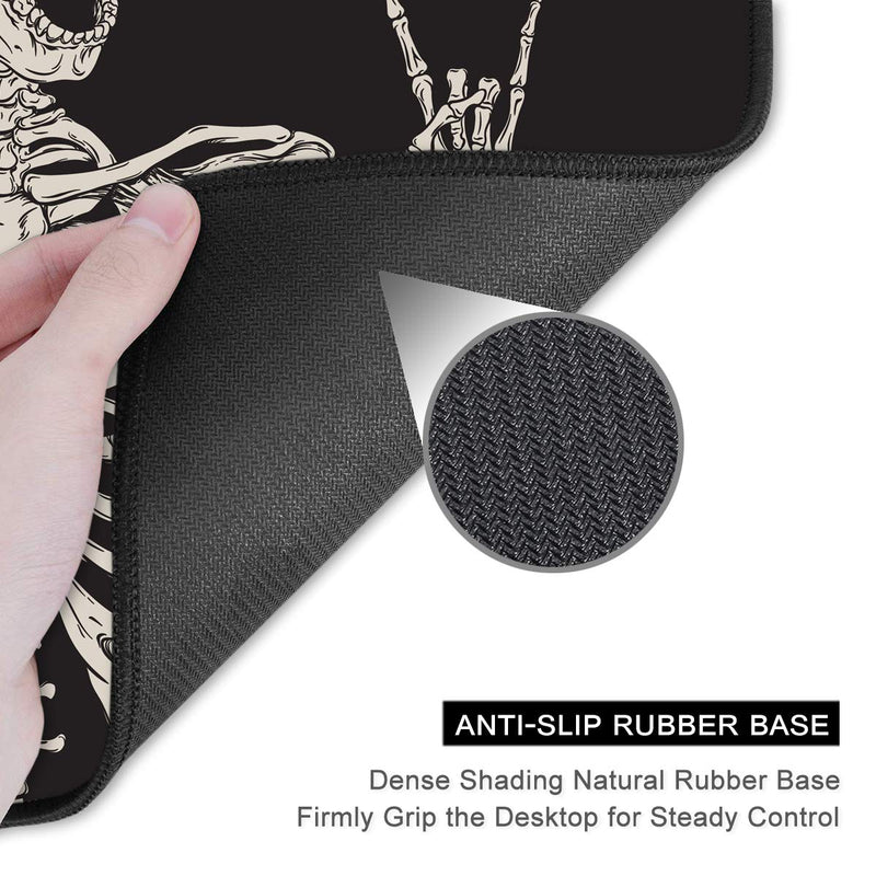 [Australia - AusPower] - Auhoahsil Mouse Pad, Funny Skull Design Anti-Slip Rubber Mousepad with Durable Stitched Edge for Gaming Office Laptop Computer Men Women Kids, Cute Custom Pattern, 9.8 x 7.9 in, Smile Skull Love You 