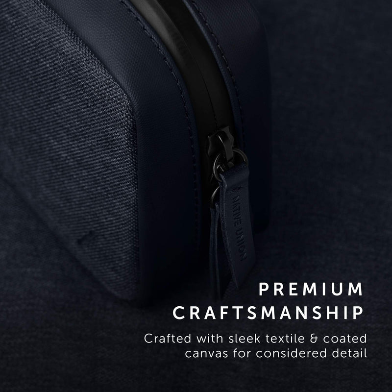 [Australia - AusPower] - Native Union Stow Organizer – Premium Travel Tech Kit Crafted with Durable Canvas – Keep Essentials Organized with Flexible Storage & Quick-Access Pocket for Cables, Chargers, SIM Card & More (Indigo) Indigo V2 
