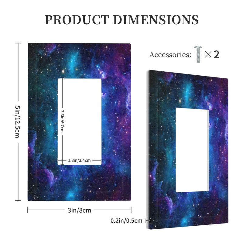 [Australia - AusPower] - Ukutarly Galaxy Decorative Electrical 1 Gang Single Rocker Space Blue Night Starry Sky Stars Universe Wall Plate Light Switch Cover Faceplate Wallplate For Kitchen Home Office Room 