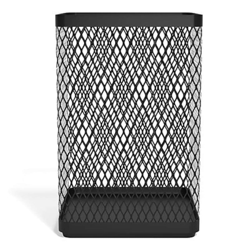 [Australia - AusPower] - 1InTheOffice Pencil Cups for Desk, Jumbo Pencil Holder, Stackable Wire Mesh Jumbo Pencil Holder, Matte Black 2 pack 