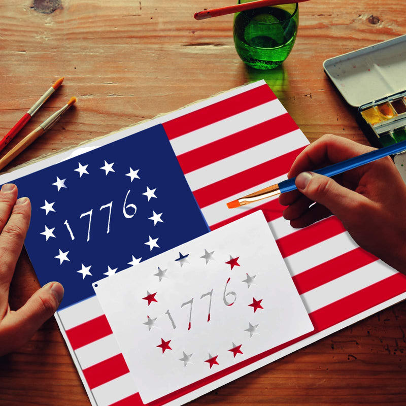 [Australia - AusPower] - American Flag 50 Star Stencils and 13 Stars 1776 Templates, American Flag Templates, Ideal for Painting on Wood, Fabric, Paper, Walls [6 Sizes, 2 Styles] 