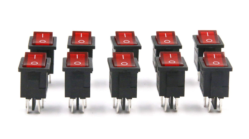 [Australia - AusPower] - RuoFeng KCD1-104N ON-OFF 4 Pin Rocker Boat Switch 6A/250V 10A/125V AC 10 Pcs 