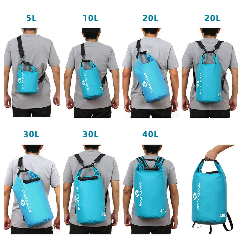 [Australia - AusPower] - ROCK CLOUD Dry Bag Waterproof 5L 10L 20L 30L 40L Dry Sack for Kayaking Rafting Boating Beach Surfing Swimming Canoe Camping Hiking Fishing Ski Black 