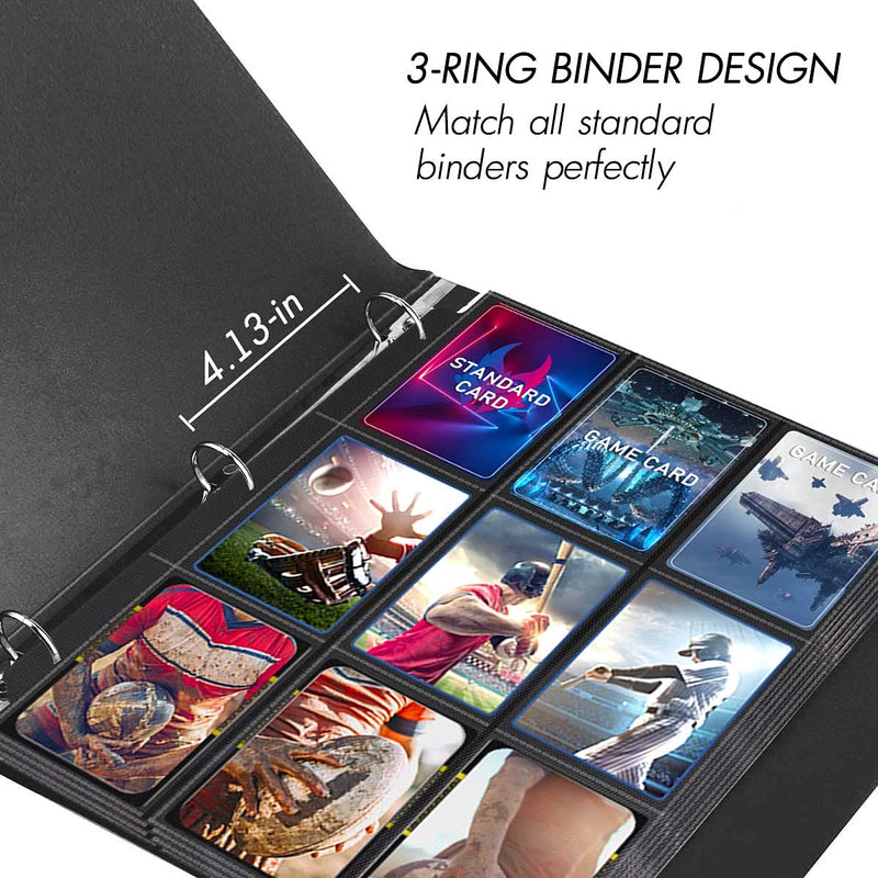 [Australia - AusPower] - 900 Pockets Trading Card Binder Sleeves, Baseball Card Sleeves Fit for Standard Size Sport Cards, Baseball Card Holder for 3 Ring Binder 